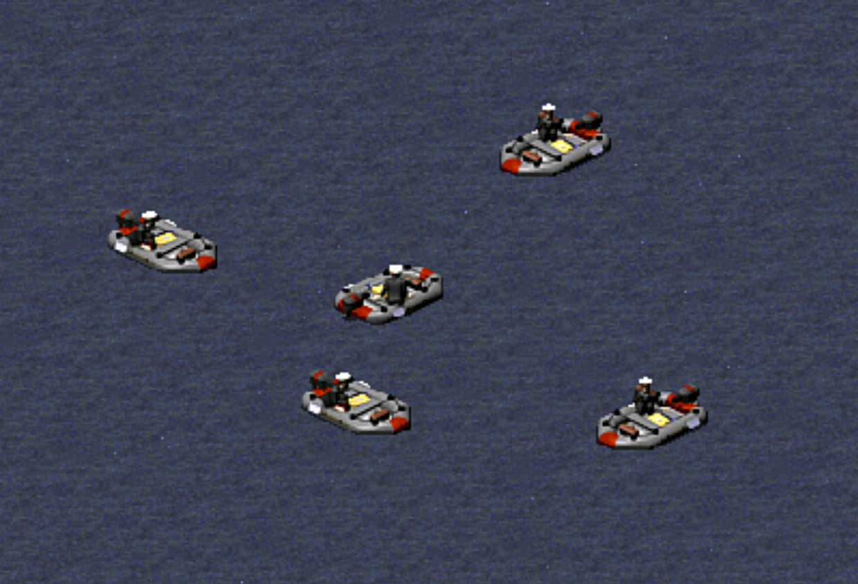 在水里玩皮划艇的美国教官